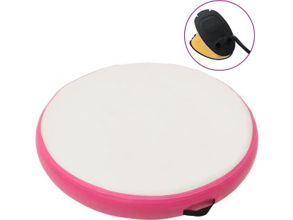 Nafukovací žíněnka s pumpou 100 x 100 x 15 cm PVC modrá [92706] (Barva Růžovo-šedá)