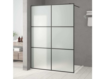 Sprchová zástěna walk-in 140 x 195 cm mléčné ESG sklo [152114] (Barva Černá)