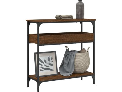 Konzolový stolek s policí 75 x 29 x 75 cm kompozit [837716] (Barva Hnědý dub)