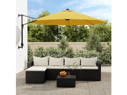 Nástěnný slunečník s LED jasně 290 cm [362896] (Barva Žlutá)