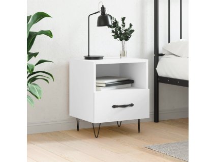 Noční stolek 40 x 35 x 47,5 cm kompozitní dřevo [827420] (Barva Bílá)