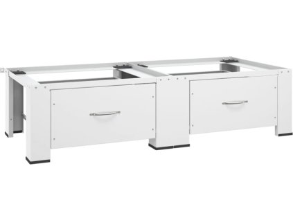 Dvojitý podstavec pod pračku a sušičku se zásuvkami [51195] (Barva Bílá)