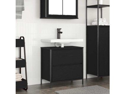 Koupelnová skříňka s umyvadlem a zásuvkami Černý dub [861882] (Barva Černý dub)