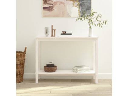 Konzolový stolek 110 x 40 x 80 cm masivní borové dřevo [822286] (Barva Černá)