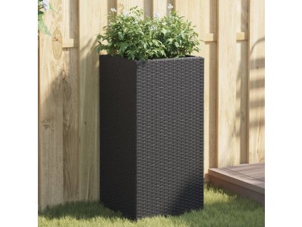 Truhlík 40 x 40 x 80 cm polyratan [366413] (Barva Černá)