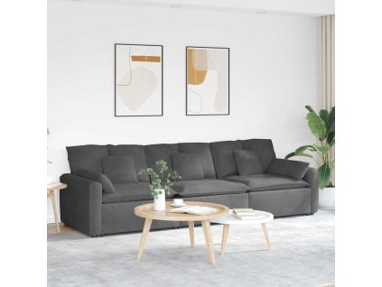 Modulární pohovka s polštáři [3321108] (Barva Tmavě šedá)