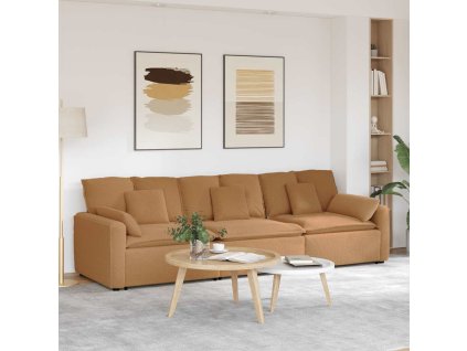 Modulární pohovka s polštáři [3321116] (Barva Béžová)