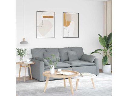 Modulární pohovka s polštáři [3321117] (Barva Světle šedá)