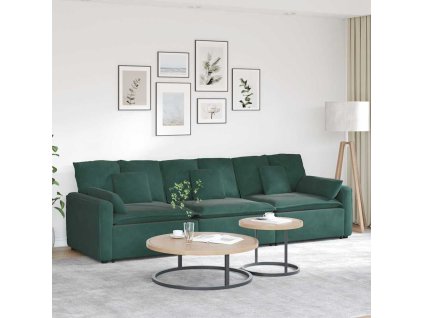 Modulární pohovka s polštáři [3321101] (Barva Tmavě zelená)