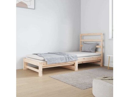 Výsuvná postel 2x (90 x 190) cm masivní borovice [3124749] (Barva Šedá)