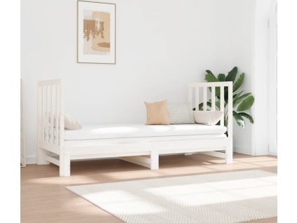 Výsuvná postel 2x (90 x 190) cm masivní borovice [3124768] (Barva Bílá)