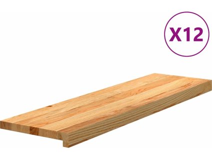 Nášlapy na schody 12 ks světle hnědé 90x30x2 cm masivní dub [3282985] (Barva Světle hnědá)