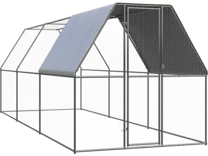 Klec pro kuřata 2 x 6 x 2 m pozinkovaná ocel [3089320] (Barva stříbrná a stříbrně šedá)