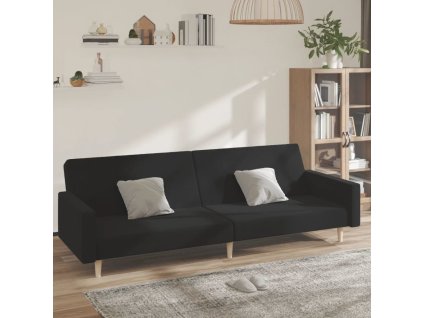 2místná rozkládací pohovka textil [375729] (Barva Černá)