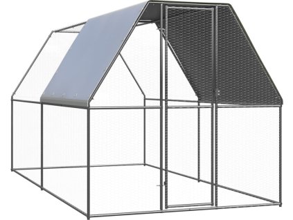 Klec pro kuřata 2 x 4 x 2 m pozinkovaná ocel [3089319] (Barva stříbrná a stříbrně šedá)