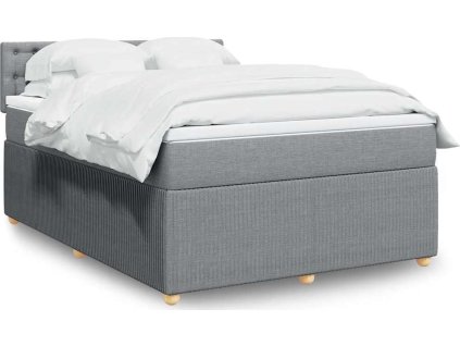 Box spring postel s matrací 140x200 cm textil [3289793] (Barva Světle šedá)