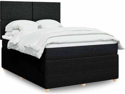 Box spring postel s matrací 140x200 cm textil [3294374] (Barva Černá)