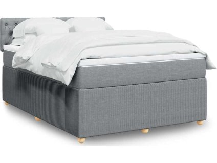 Box spring postel s matrací 140x200 cm textil [3287486] (Barva Světle šedá)