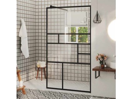 Zástěna do průchozí sprchy 90 x 195 cm ESG sklo [150753] (Barva Černá)