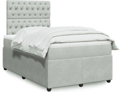 Box spring postel s matrací 120 x 200 cm samet [3294616] (Barva Světle šedá)