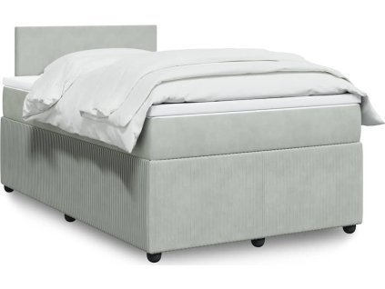 Box spring postel s matrací 120 x 200 cm samet [3290004] (Barva Světle šedá)
