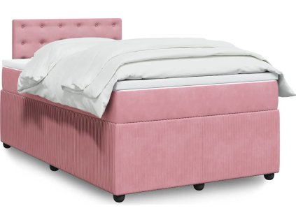 Box spring postel s matrací 120 x 200 cm samet [3290027] (Barva Růžová)