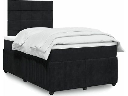 Box spring postel s matrací 120 x 200 cm samet [3292312] (Barva Černá)