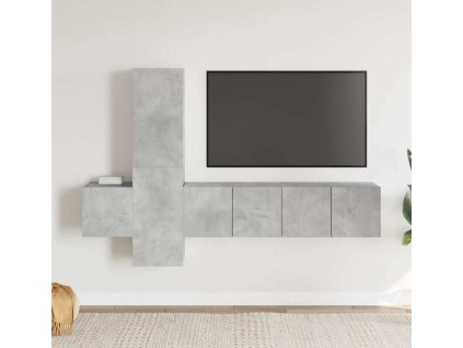 5dílný set TV skříněk kompozitní dřevo [3079073] (Barva Betonová šedá)