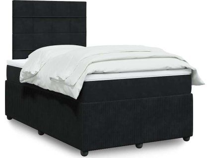 Box spring postel s matrací 120 x 200 cm samet [3294612] (Barva Černá)