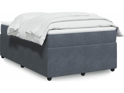 Box spring postel s matrací 120 x 200 cm samet [3285633] (Barva Tmavě šedá)