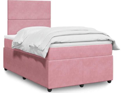 Box spring postel s matrací 120 x 200 cm samet [3292309] (Barva Růžová)