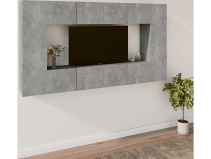 8dílný set TV skříněk kompozitní dřevo [3114291] (Barva Kouřový dub)