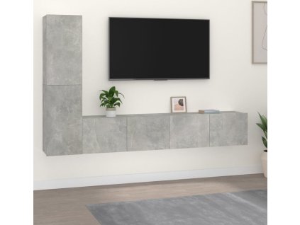 4dílný set TV skříněk kompozitní dřevo [3114314] (Barva Bílá s vysokým leskem)