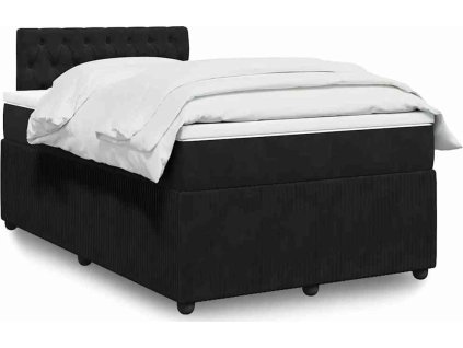 Box spring postel s matrací 120 x 200 cm samet [3290018] (Barva Černá)