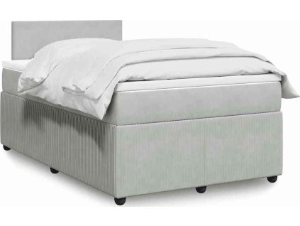Box spring postel s matrací 120 x 200 cm samet [3287704] (Barva Světle šedá)