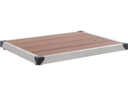 Zahradní sprchová vanička WPC nerezová ocel 80 x 62 cm [48202] (Barva Hnědá)