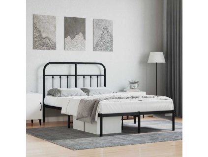 Kovový rám postele s čelem 120 x 190 cm [352575] (Barva Černá)