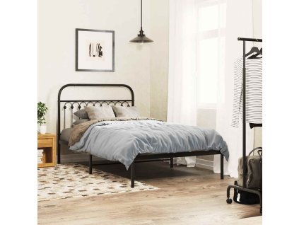Kovový rám postele s čelem 107 x 203 cm [376596] (Barva Černá)