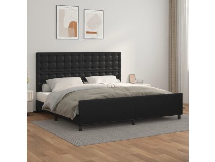 Rám postele s čelem 200x200 cm umělá kůže [3125591] (Barva Černá)
