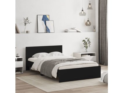 Rám postele s čelem a LED osvětlením 135 x 190 cm [3207630] (Barva Bílá)