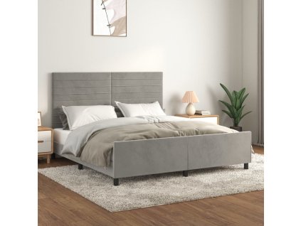 Rám postele s čelem 180x200 cm samet [3125830] (Barva Světle šedá)