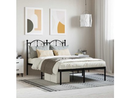 Kovový rám postele s čelem 120 x 190 cm [353436] (Barva Černá)