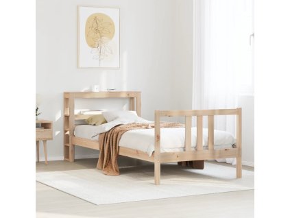 Rám postele s čelem 90 x 190 cm masivní borovice [3305955] (Barva Přírodní)