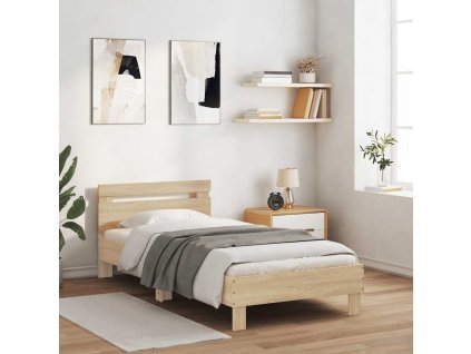 Rám postele s čelem 100 x 200 cm kompozitní dřevo [838528] (Barva dub sonoma)