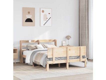 Rám postele s čelem 150x200 cm masivní borovice [3306829] (Barva Přírodní)