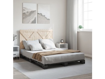 Rám postele s čelem 160 x 200 cm masivní borové dřevo [3281583] (Barva Šedá)