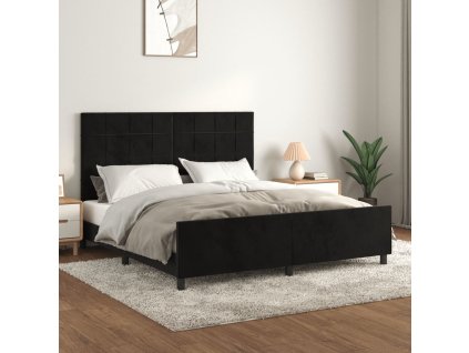 Rám postele s čelem 180x200 cm samet [3125771] (Barva Černá)