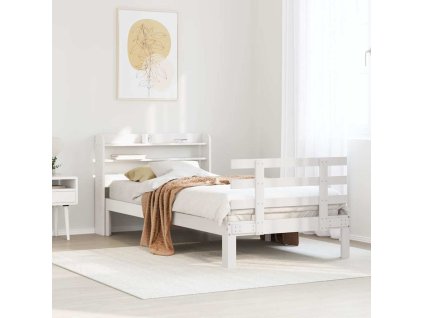 Rám postele s čelem 75 x 190 cm masivní borovice [3306838] (Barva Bílá)