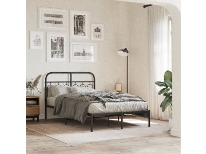 Kovový rám postele s čelem 120 x 190 cm [377114] (Barva Černá)
