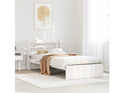 Rám postele s čelem 75 x 190 cm masivní borovice [3306721] (Barva Bílá)